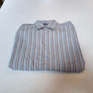 Johnston & Murphy Easy Care Striped Button Down Shirt